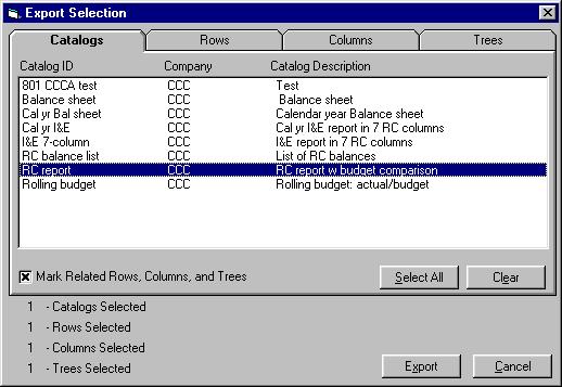 International Financial Management FRx 6: Export/ import report specifications 9 2 Specification sets maintenance screen Press Export.