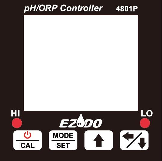 <Display and Buttons> 8 1 2 3 7 6 4 5 1. ph or ORP reading 2. Calibration mode 3. Calibration error indicator 4.