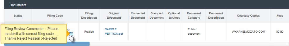 COMPLETED FILINGS TAB (continued) Return for