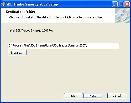 Installing SDL Trados 2007 Suite - Freelance 4 20 Read the terms of the agreement, select the I accept the terms... box and click Next. The Destination Folder page is displayed.