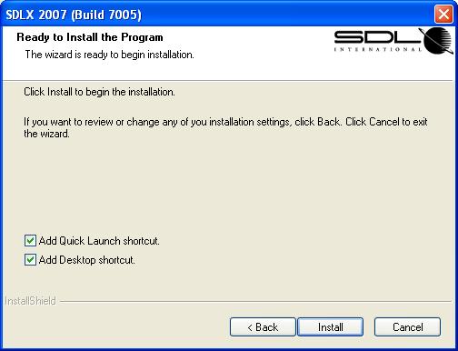To install SDLX to a different location click Browse and use the hoose Location dialog box to select