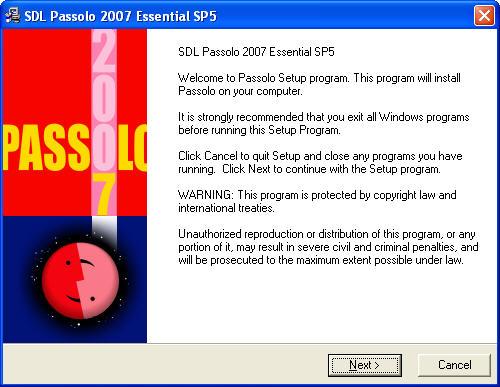 The SDL Passolo Essential installer