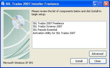 Installing SDL Trados 2007 Suite - Freelance 4 2 On the Welcome to SDL Trados 2007 Suite - Freelance page, click the Installation Software link. The Installation Software page is displayed.