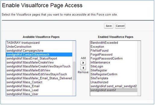 To Set Up Salesforce Permissions In order to grant public access to MassMailer, you have to grant permissions to the Event Notification profile. 1. Click Setup => Develop => Sites. 2.