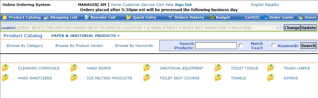 Product Selection Place items in the Mini Cart by entering a quantity in the quantity box