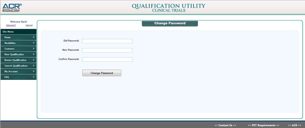 CHANGE PASSWORD The Change Password page (Figure 21) allows the user to change