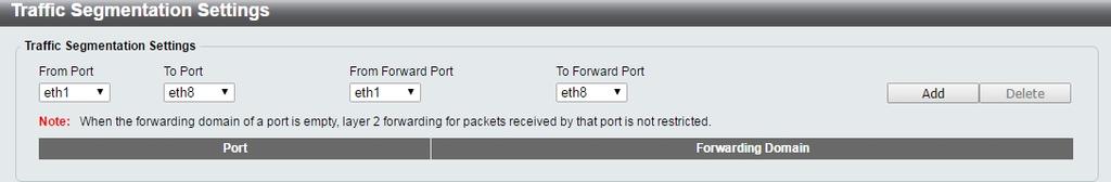 The fields that can be configured for Port Rate Limiting are described below: From Port / To Port Direction Rate Limit Specify a range of ports to be configured. Select the direction option.