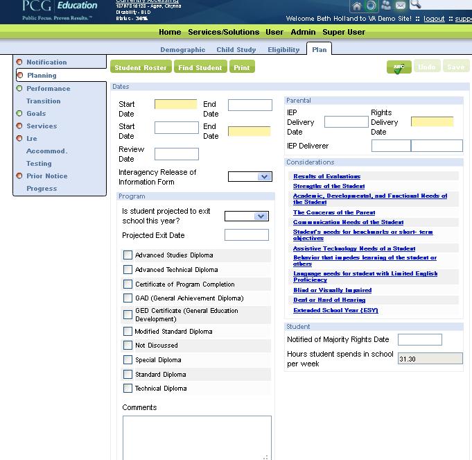 IEP/Planning In the planning tab, you must fill in the yellow start and end dates for the IEP.