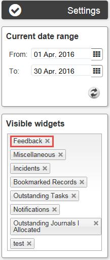 1. Click the Cog icon to reveal the settings REMOVE WIDGETS 2.