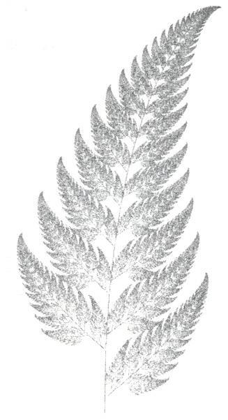 The Fern Use either f1, f, f3 or f4 with probabilities.01,.07,.07,.85 to generate next point Function f1 (previous point Start at initial point (0,0. Draw dot at (0,0.01.07 Function f (previous point (0,0.