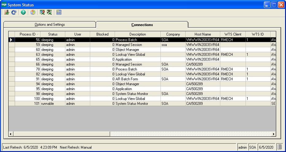 Chapter 7 Monitoring System Usage Ways of tracking usage System Status window The software has several tools that enable you to track who is using the system.
