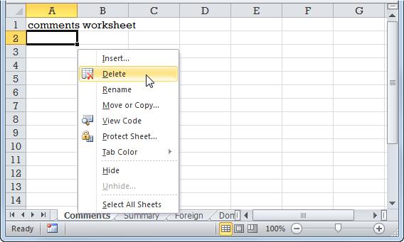 Other Ways to Insert a Worksheet: Press <Shift> + <F11>. Or, click the Home tab on the Ribbon and click the Insert list arrow in the Cells group. Select Insert Sheet.