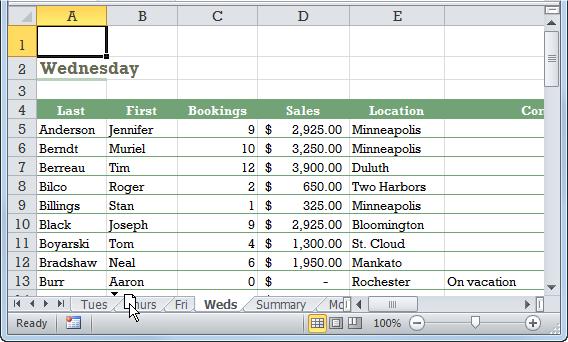 Managing Workbooks 4. (Optional) Click the Create a copy check box to copy the selected sheet.
