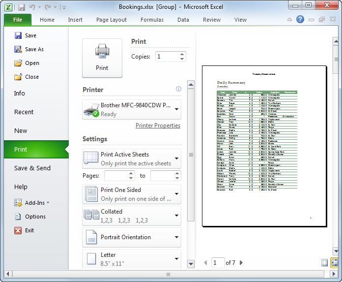 Managing Workbooks Printing a Selection, Multiple Worksheets, and Workbooks Excel offers several ways to print, so you can print selected data, multiple worksheets, or an entire workbook.
