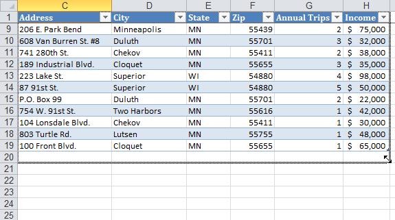 Working with Tables 2. Click the Home tab on the Ribbon and click the Delete button list arrow in the Cells group. 3. Select Delete Table Columns or Delete Table Rows.