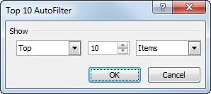 The list displays criteria that match your search. 3. Click OK. Clear a filter When you re finished with a filter, you can clear it so all the table data appears again. 1.