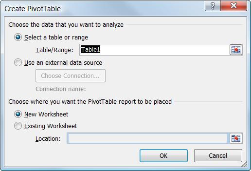 Working with Tables Summarizing a Table with a PivotTable You can analyze table data by using it in a PivotTable. 1. Select a cell in the table. The Table Tools appear on the Ribbon. 2.