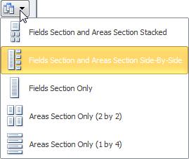 For example, you can display only the fields section if you have a long list of fields to choose from. Or, if you are done setting up the PivotTable, you can display only the area section. 1.