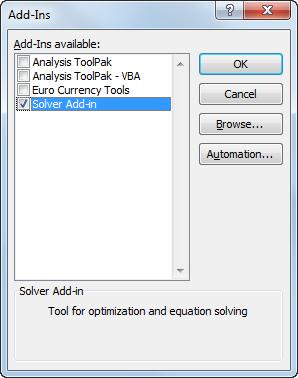 Analyzing Data Using Solver Excel s Solver tool can perform advanced what-if analysis on problems with many variable cells.