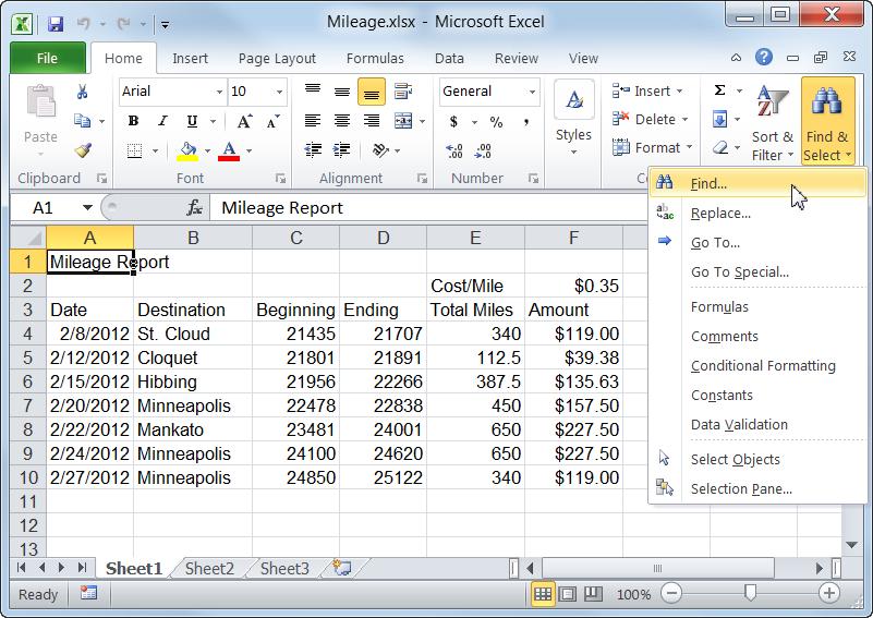 Editing a Worksheet Finding and Replacing Content Don t waste time scanning your worksheet for labels and values that you want to replace with something new: Excel s find and replace commands can do