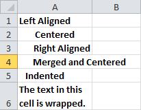Formatting a Worksheet Working with Cell Alignment By default, the contents of a cell appear at the bottom of the cell, with values (numbers) aligned to the right and labels (text) aligned to the