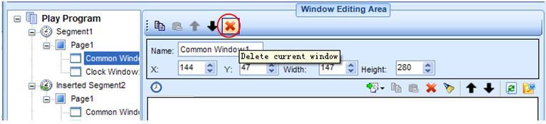 Fig. 9-35 Delete window 4) Move a window For overlapped windows in the same page, the one at front will