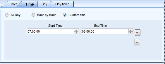 When "Point-in-point" play is selected, click to select the point-in-time, double click to