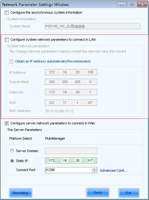 5-9 Configure system network parameters to connect to LAN 8) Tick Configure server network