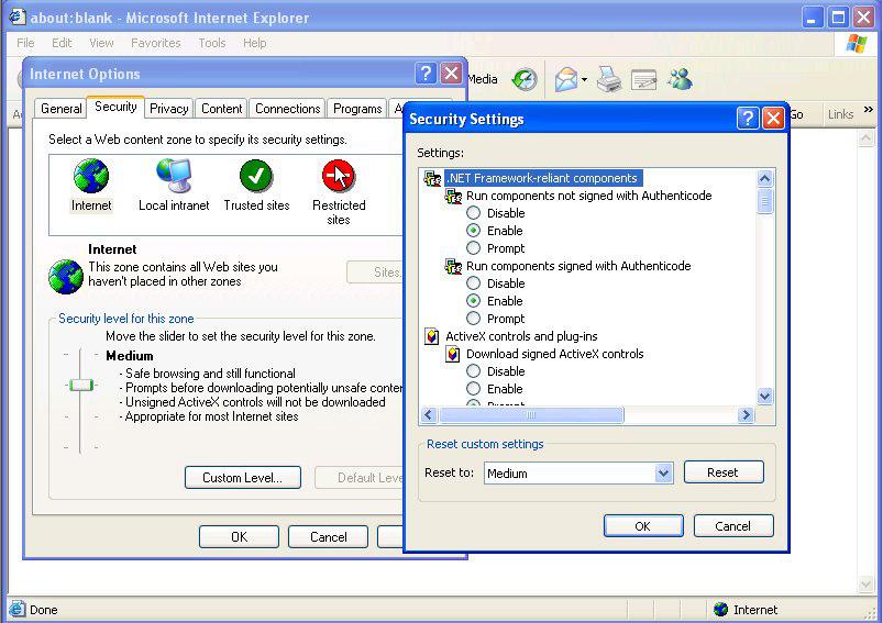1.3 First Start up After installation, one of the IE settings needs to be changed before you can start running the Monitor program.
