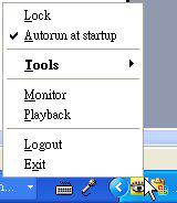 The popup menu is displayed by clicking on the right or left buttons on the mouse. The menu items are listed below: 1.