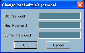 2. Tools This contains many utilities; currently only change password is implemented. Below is the change password screen: Figure 2-4 Change Password Dialog 3.