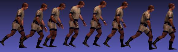 capture human body shape, various techniques have been developed to replicate/animate human motion in a 3-D space, thus generating dynamic shapes of a subject in an action.