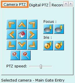 2.5.2 Digital PTZ This tab works in one of the 3 available modes (Digital PTZ mode, Digital Auto tracker mode, or Vibration removal mode) Digital PTZ mode- The selected video display can be