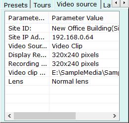 6 Video source This tab shows connection details for the selected camera. 2.6.7 Layout profile and sequences User can configure and save different layouts using this tab.