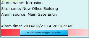2.13 Alarm notification window This window shows active alarm in the system, its
