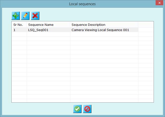 assigned). Clear alarm list deletes all the alarms currently present in alarm window. Local sequences Client is able to define its local sequences using this menu.