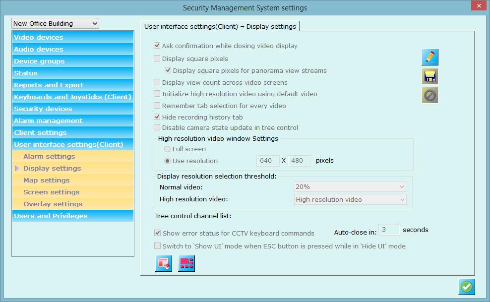 3.9.2 Display Settings Configure video or application display related parameters from this user interface.