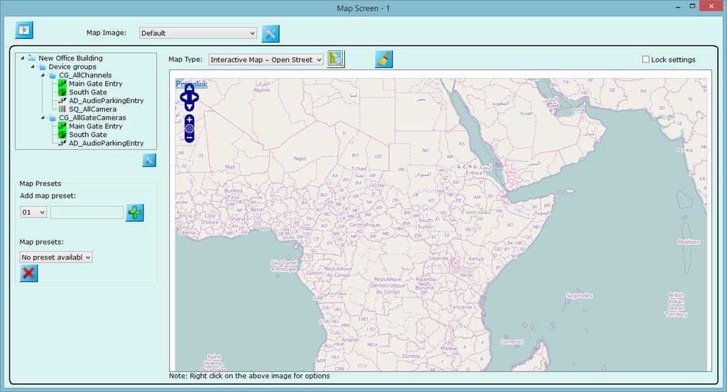 3.4.3 Interactive maps Open Street Change map type to Interactive maps Open Street, the application will access internet