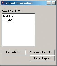Using Reporting Reconciliation reports for all processed batches can be generated at any time by clicking the Reports icon on the toolbar.