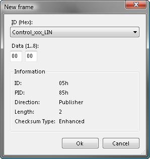 2. Change the property Checksum Type to Enhanced or Classic. 3. Change the property Direction in Publisher. 4. Select the menu command Transmit > New Frame (alternatively ).