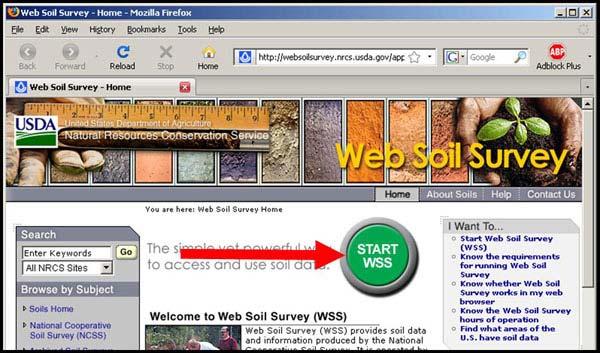 1. Start the Web Soil Survey by clicking the green button (Figure 7-4).