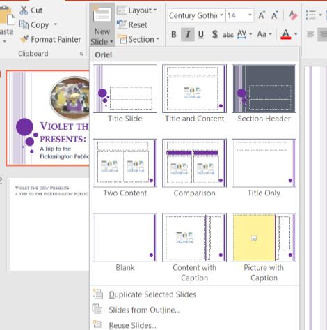 PowerPoint 101 at Pickerington Public Library 4 To edit the contents of your text box, double-click on the text to highlight it, and use the Home Tab s Font group to change the size and style of your