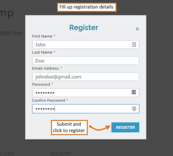 Registration Form After verification, users are