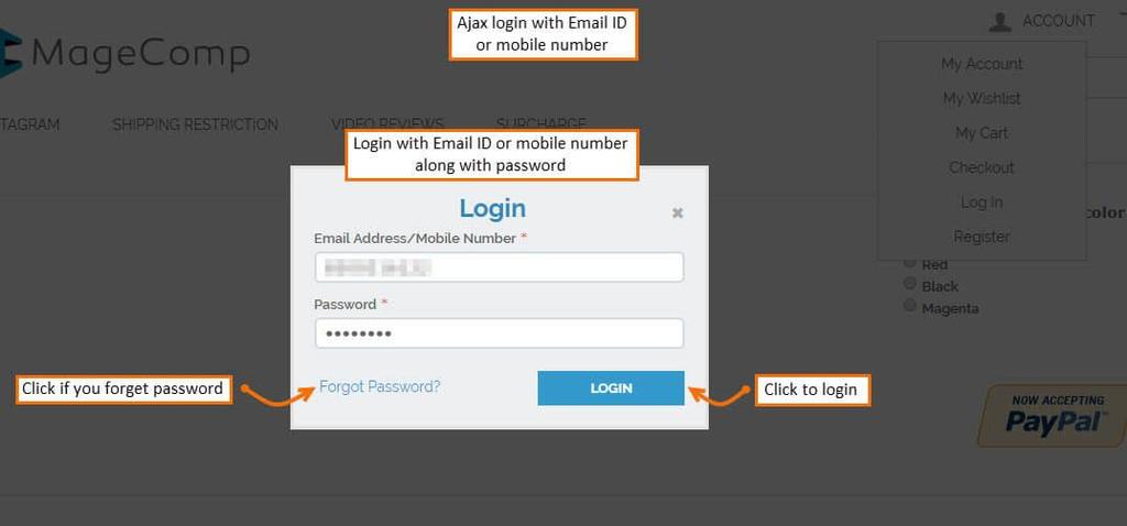8. Login Once successfully registered with website, user can login every time with his mobile number, proceed OTP verification and login