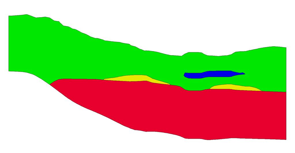 There are two main aquifers in the area, as shown in the cross section in Figure 2. The lower-confined aquifer (red) is overlain by an upper unconfined aquifer (green).