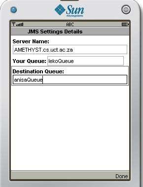 Fig 11: JMSIPO JMS settings Server IP - This signifies the JMS provider.