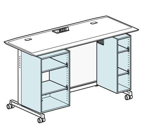 5"H Interior: 19.1"L x 17.4"D x 19.2"H NOTE: 2 large cabinets cannot be configured on one Helpdesk.