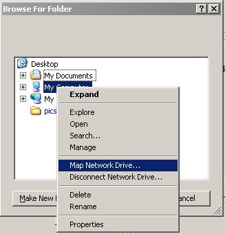 In Browse For Folder windows, select the network drive and right click mouse button to add a new folder. And then, click OK. User should see a new storage folder display in Storage path list.