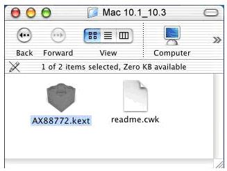 Mac OS X 10.1.x ~ 10.3.x 1. Insert the provided driver CD into your CD-ROM drive.