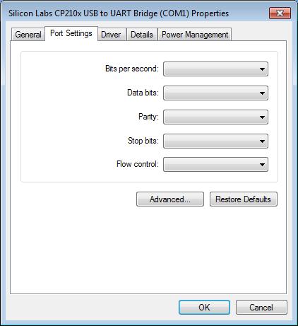 In the properties window (Figure A-3), select the Port Settings tab, verify the settings match the values shown in Figure A-3 and then click Advanced.